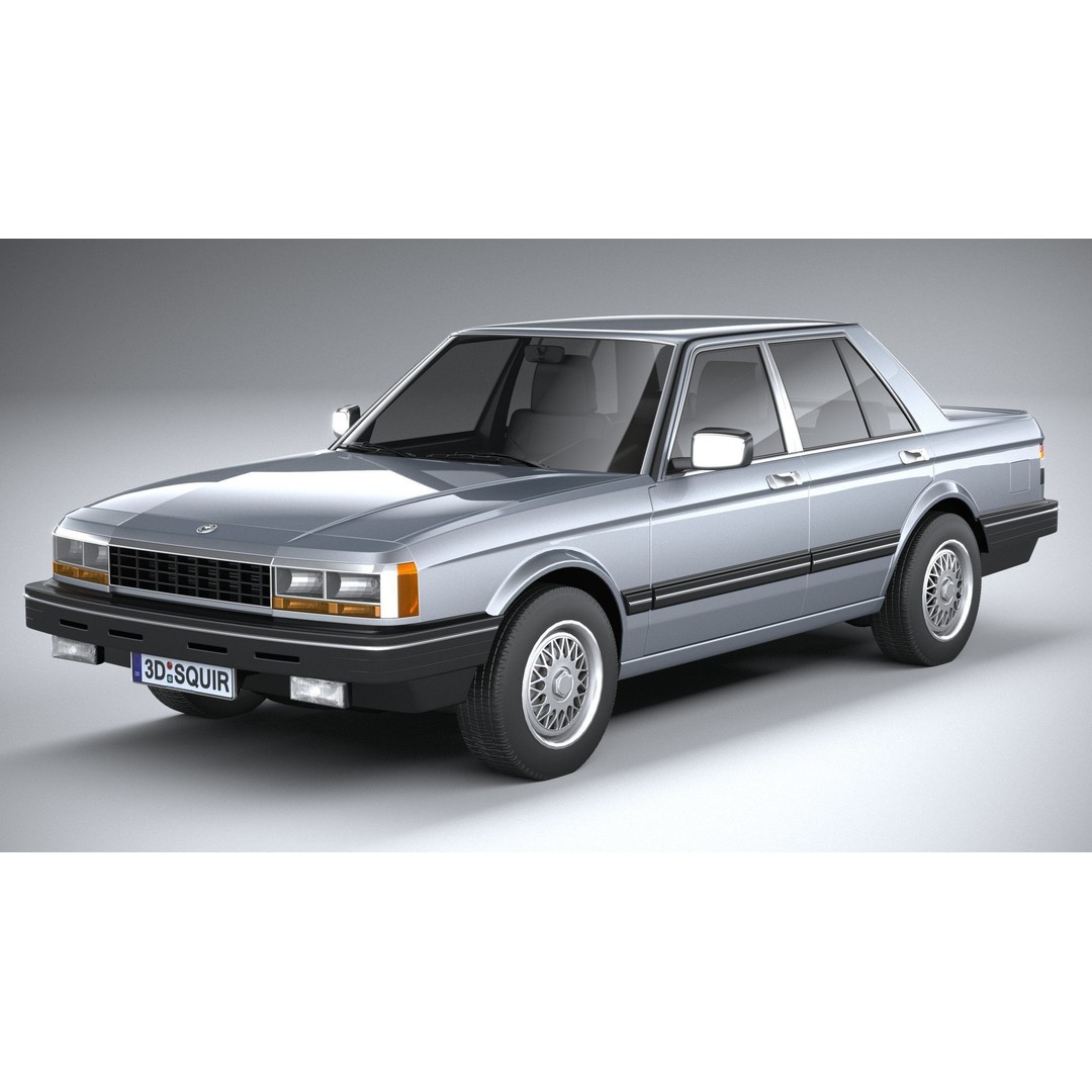 1980 Generic Sedan 3D Model – High Poly Car Asset, FBX, OBJ - View 3