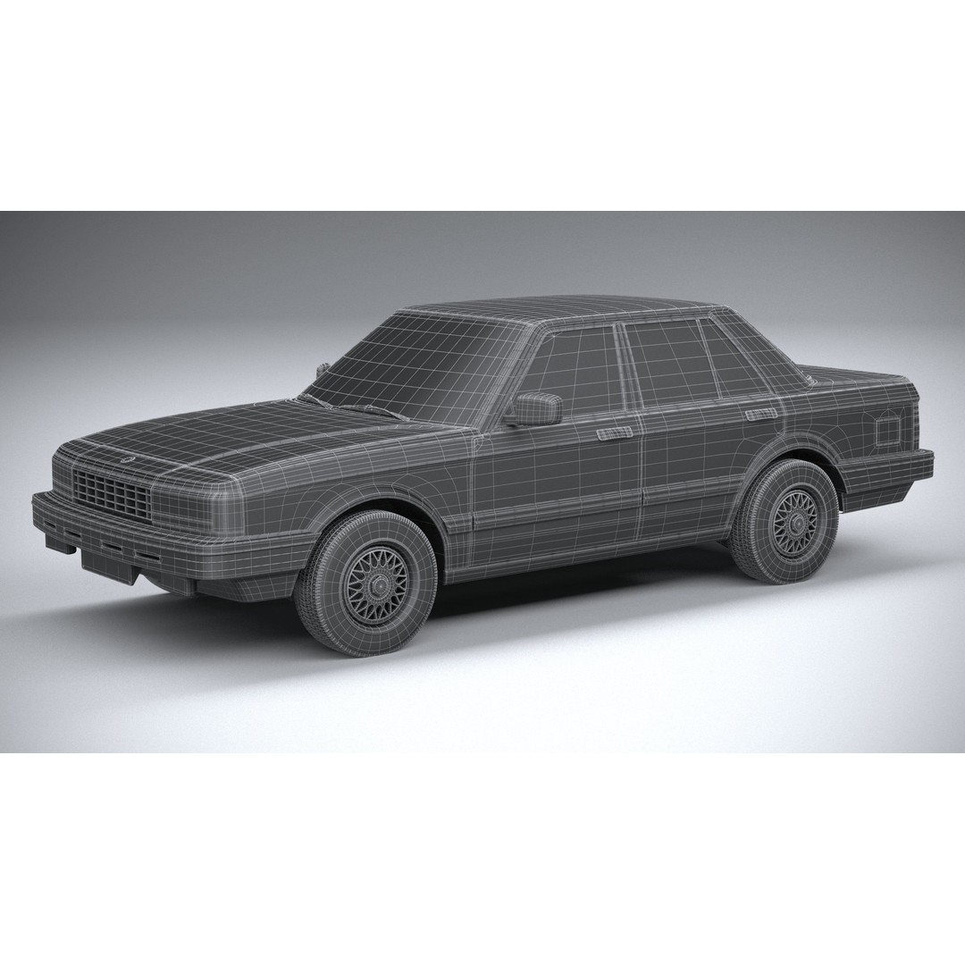 1980 Generic Sedan 3D Model – High Poly Car Asset, FBX, OBJ - View 30