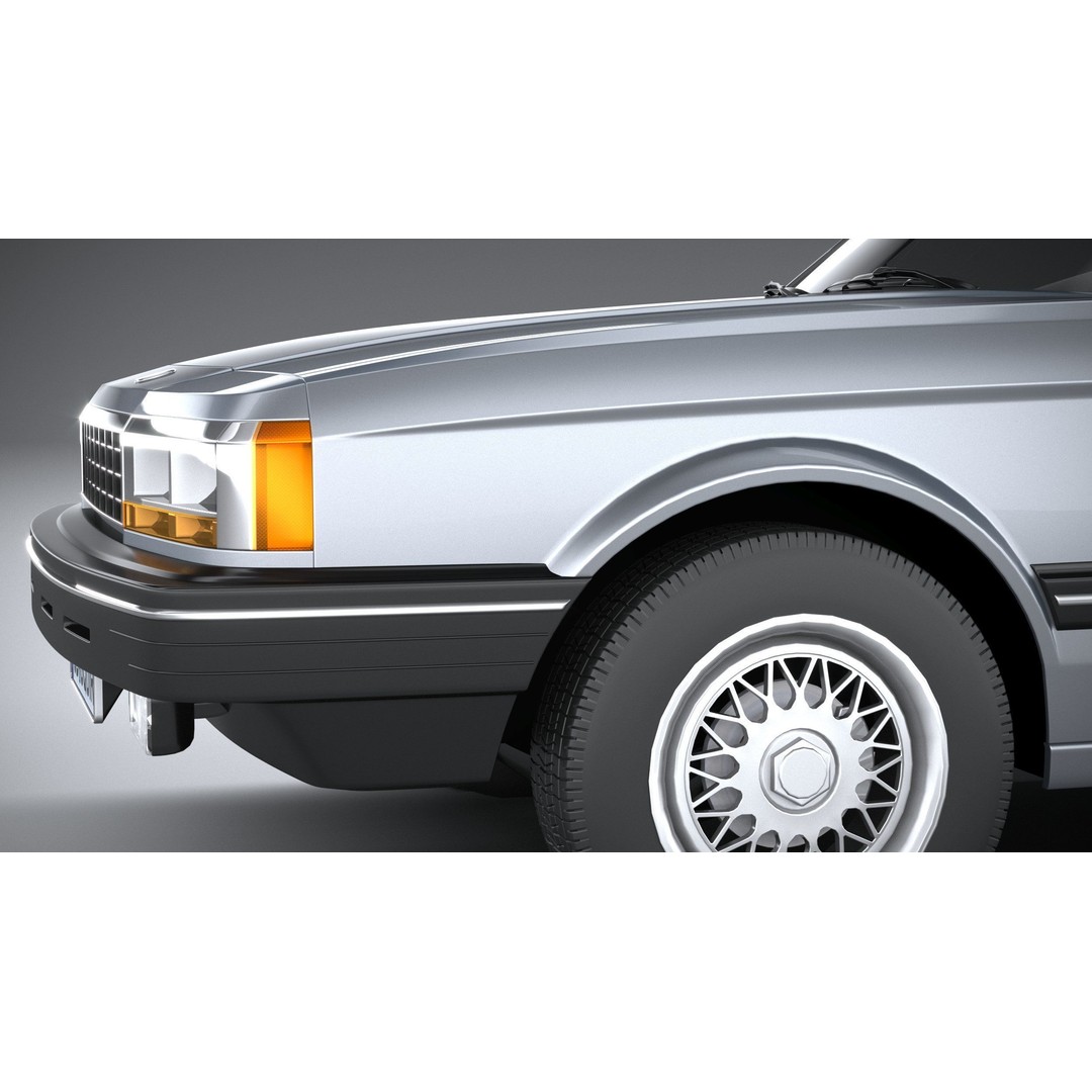 1980 Generic Sedan 3D Model – High Poly Car Asset, FBX, OBJ - View 5