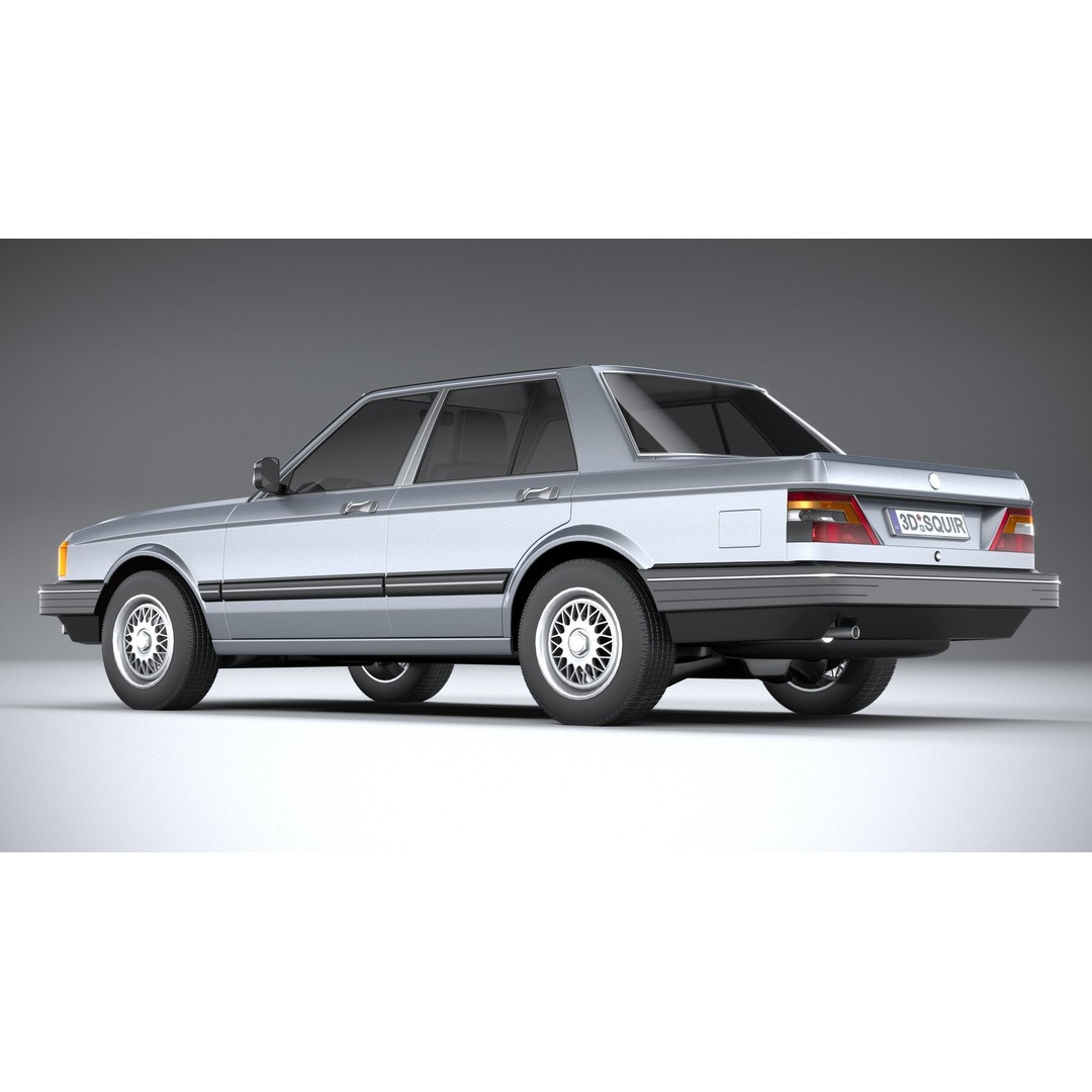 1980 Generic Sedan 3D Model – High Poly Car Asset, FBX, OBJ - View 7