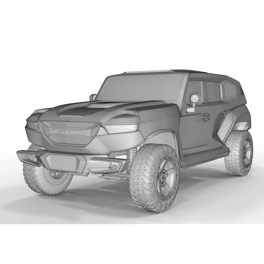 2020 Rezvani Tank X 3D Model – High Poly Offroad SUV, FBX, Blender - View 13