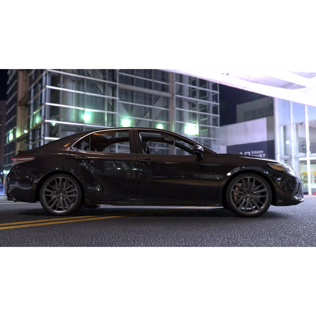Toyota Camry 3D Model – Rigged Low-Poly Game Asset, FBX, OBJ - View 11