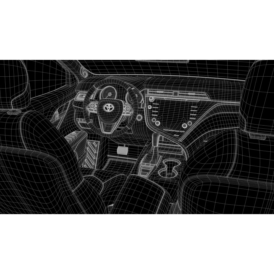 Toyota Camry 3D Model – Rigged Low-Poly Game Asset, FBX, OBJ - View 14