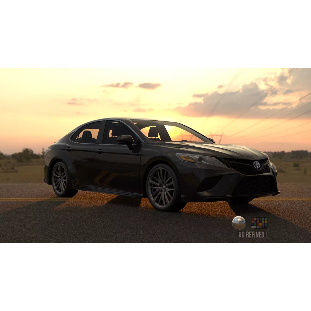 Toyota Camry 3D Model – Rigged Low-Poly Game Asset, FBX, OBJ - View 20