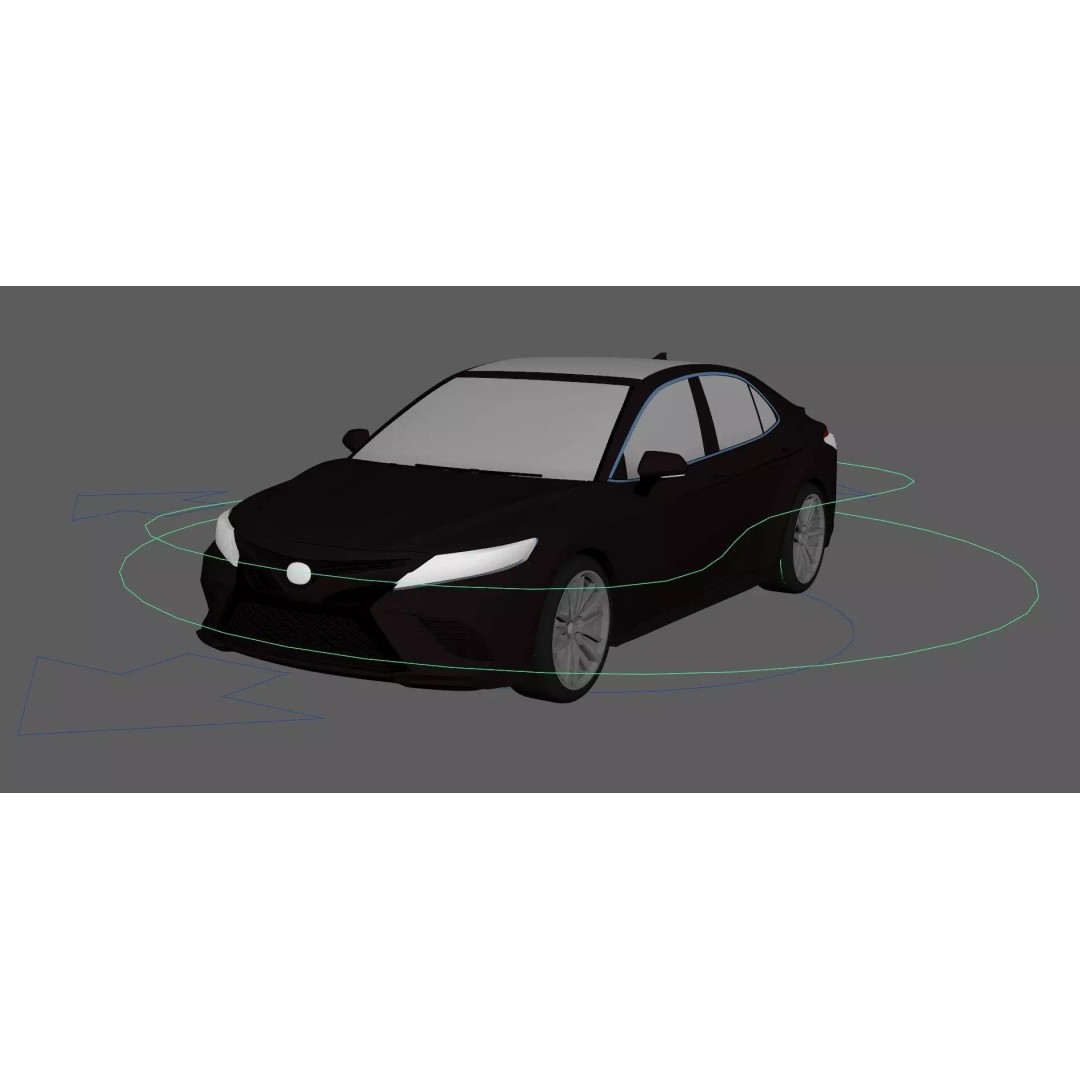 Toyota Camry 3D Model – Rigged Low-Poly Game Asset, FBX, OBJ - View 22