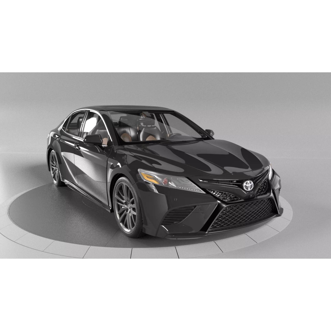 Toyota Camry 3D Model – Rigged Low-Poly Game Asset, FBX, OBJ - View 3