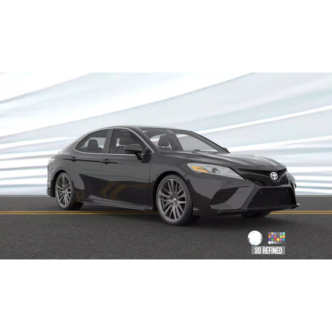 Toyota Camry 3D Model – Rigged Low-Poly Game Asset, FBX, OBJ - View 4