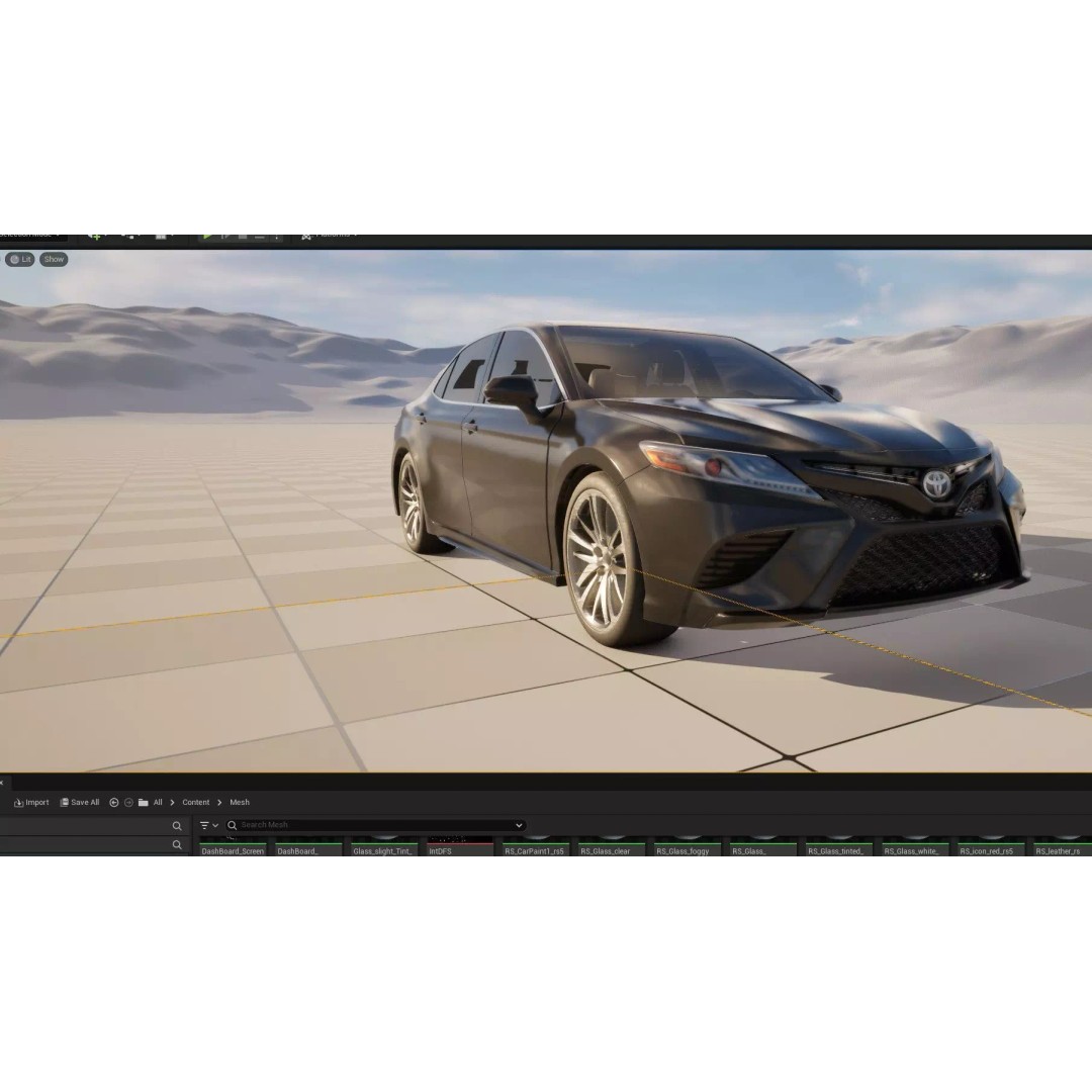 Toyota Camry 3D Model – Rigged Low-Poly Game Asset, FBX, OBJ - View 6
