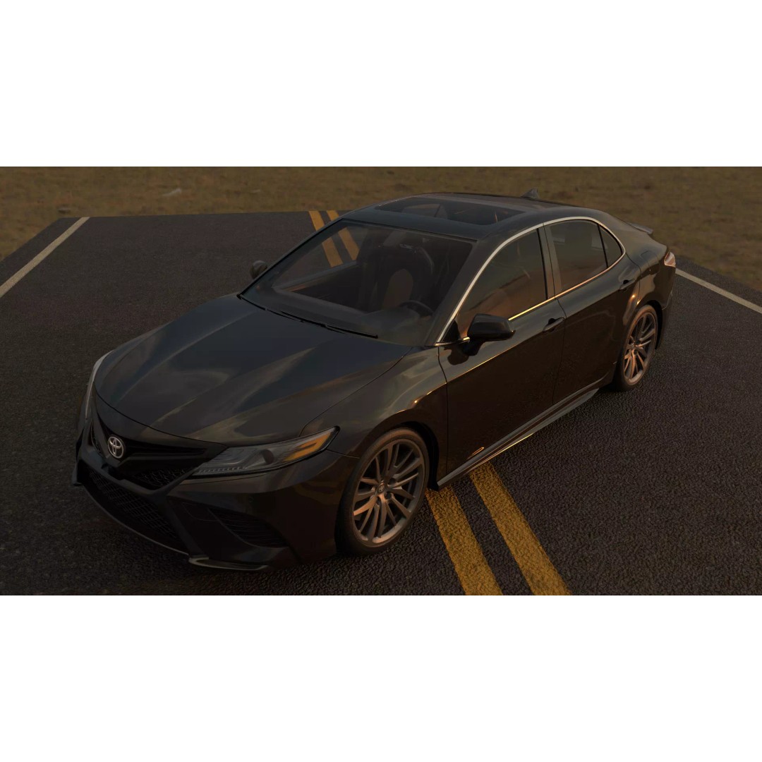 Toyota Camry 3D Model – Rigged Low-Poly Game Asset, FBX, OBJ - View 9