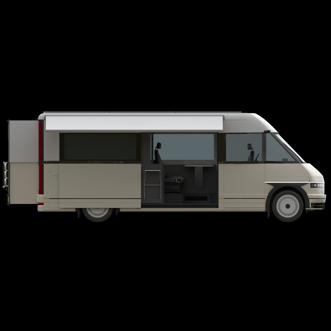 RV Prototype 3D Model – Modern Electric Minibus, FBX, Game Ready - View 11