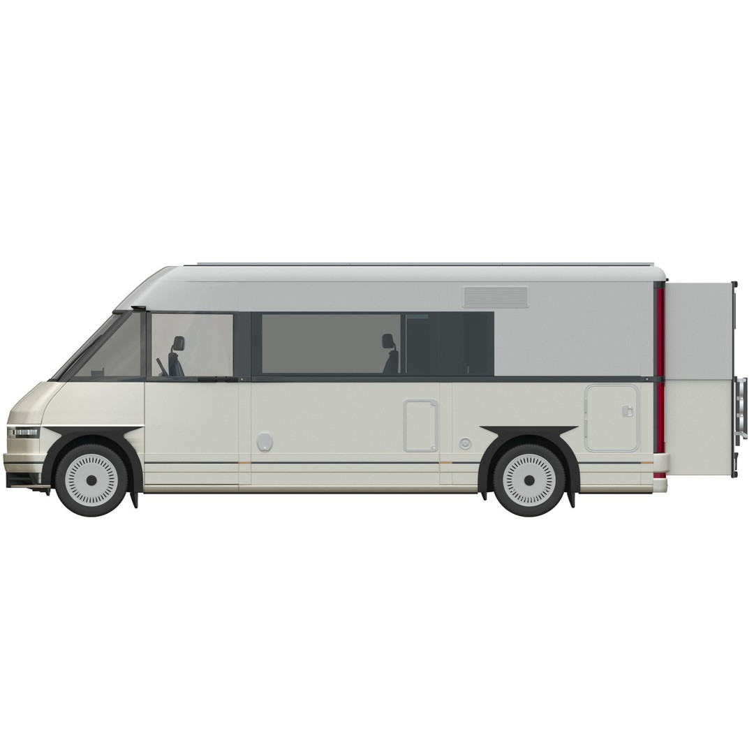 RV Prototype 3D Model – Modern Electric Minibus, FBX, Game Ready - View 12