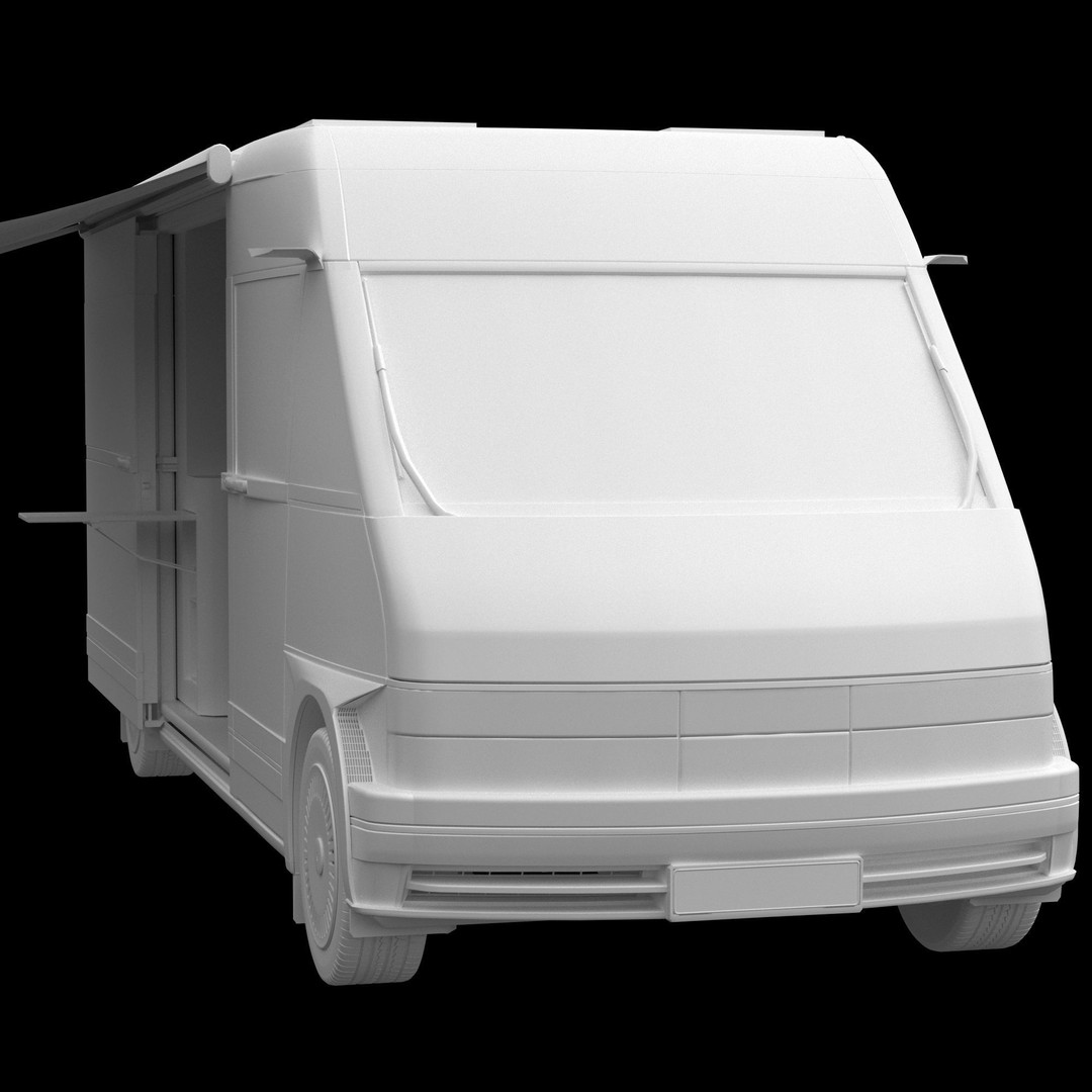 RV Prototype 3D Model – Modern Electric Minibus, FBX, Game Ready - View 14