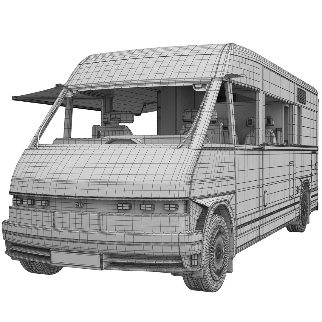 RV Prototype 3D Model – Modern Electric Minibus, FBX, Game Ready - View 17
