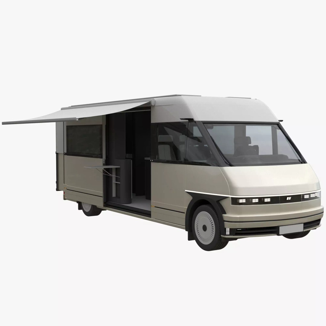 RV Prototype 3D Model – Modern Electric Minibus, FBX, Game Ready - View 2