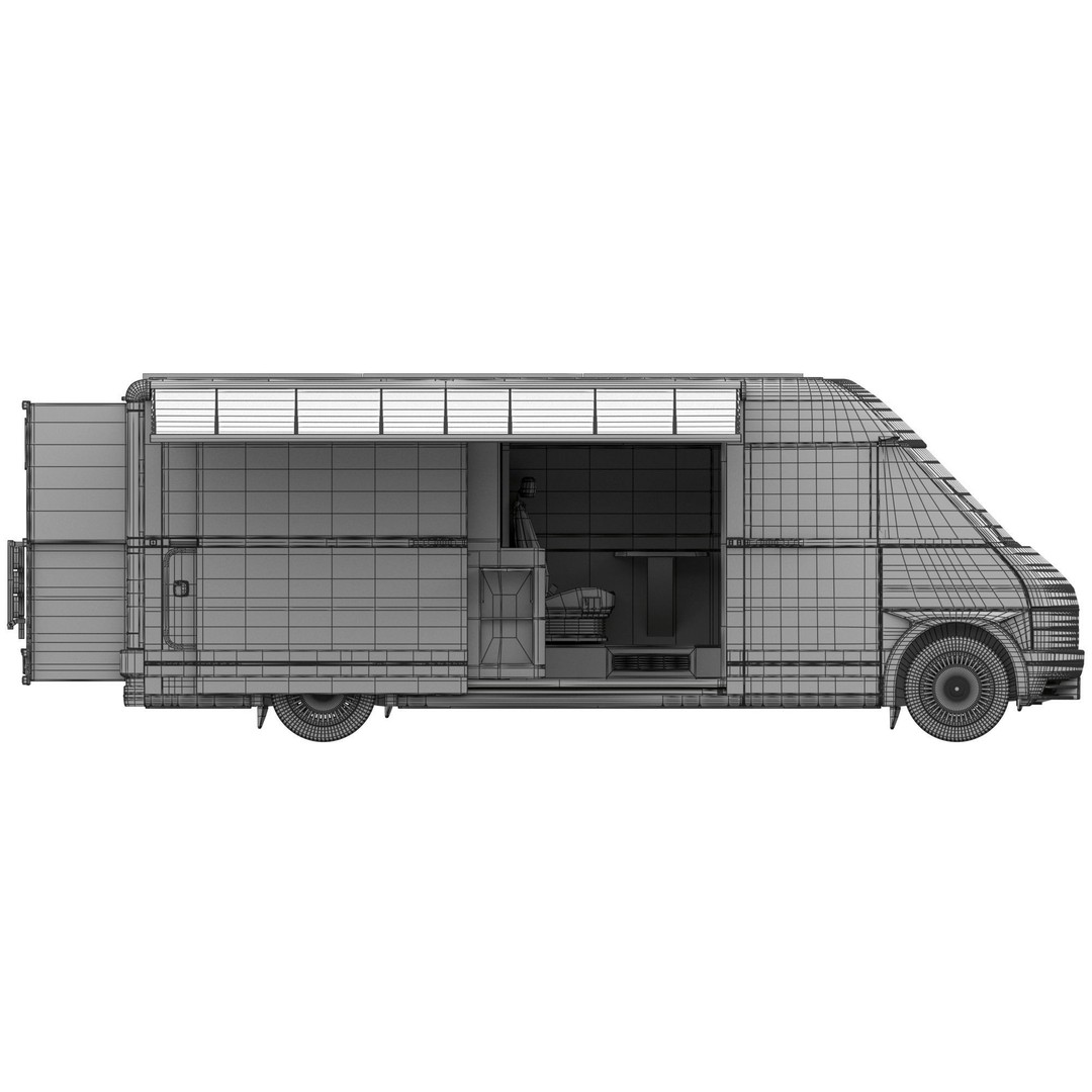 RV Prototype 3D Model – Modern Electric Minibus, FBX, Game Ready - View 20