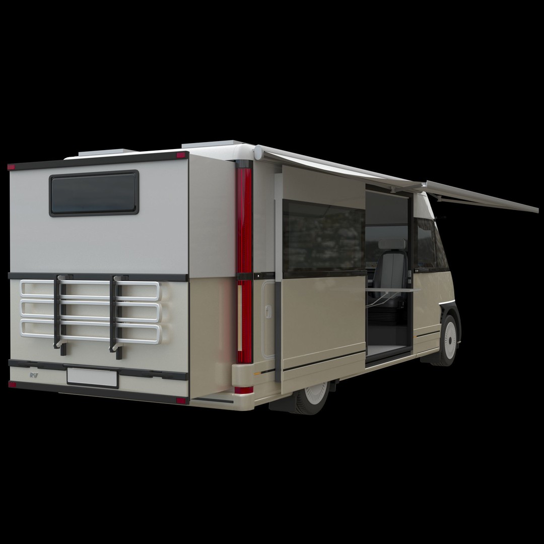 RV Prototype 3D Model – Modern Electric Minibus, FBX, Game Ready - View 23