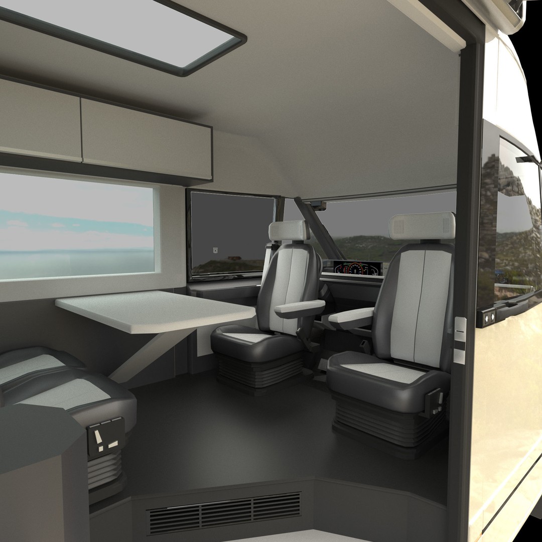 RV Prototype 3D Model – Modern Electric Minibus, FBX, Game Ready - View 24