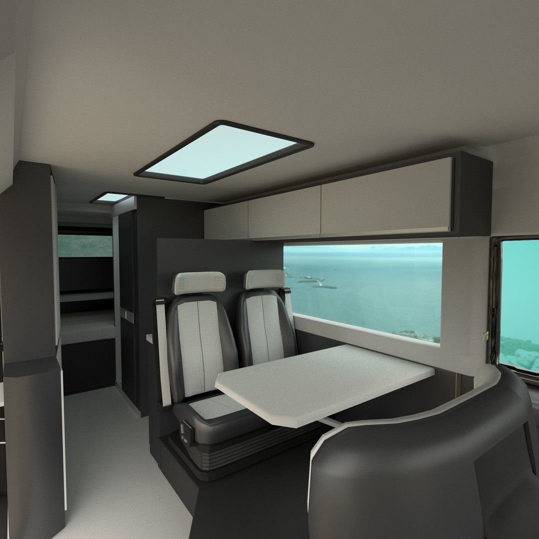 RV Prototype 3D Model – Modern Electric Minibus, FBX, Game Ready - View 25
