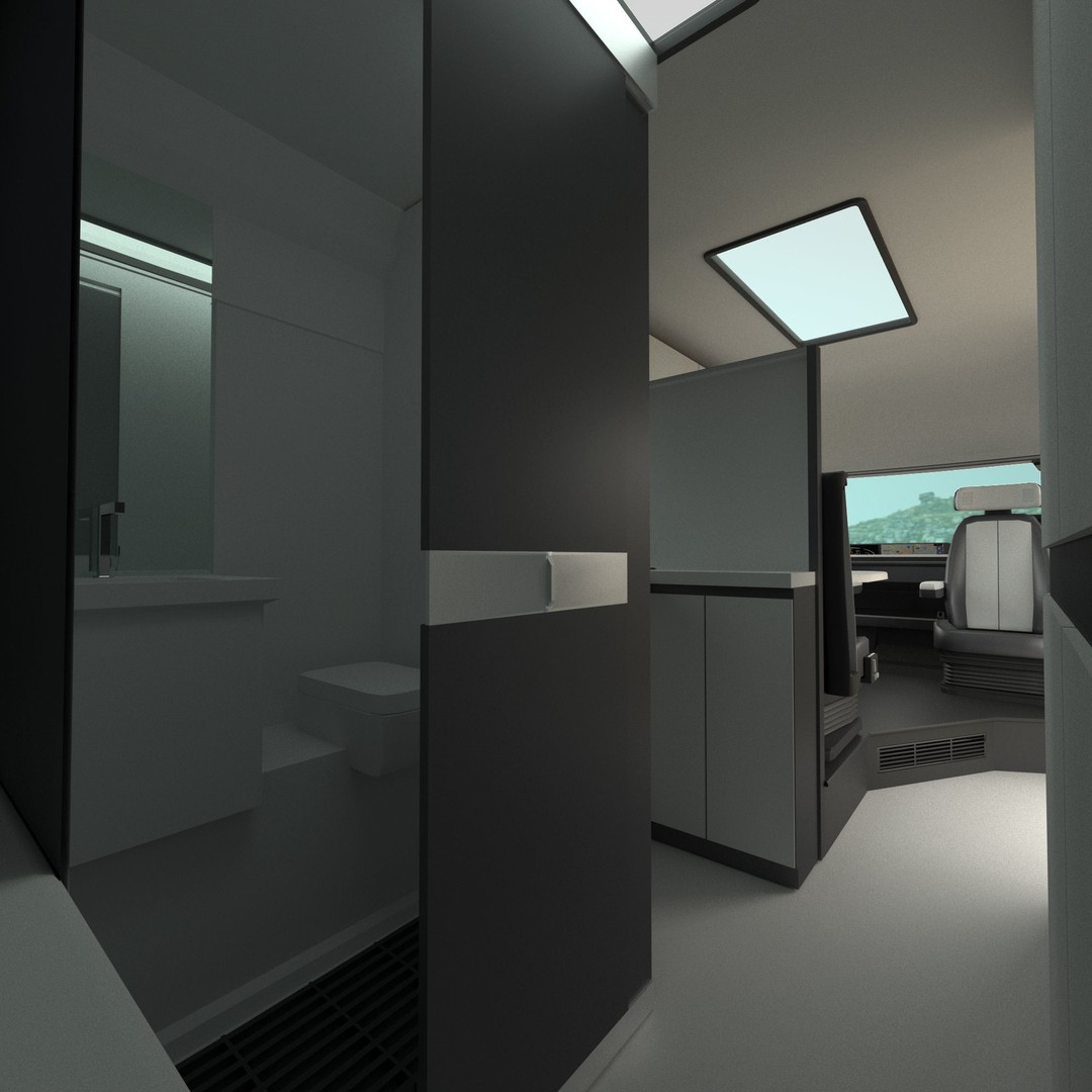 RV Prototype 3D Model – Modern Electric Minibus, FBX, Game Ready - View 26