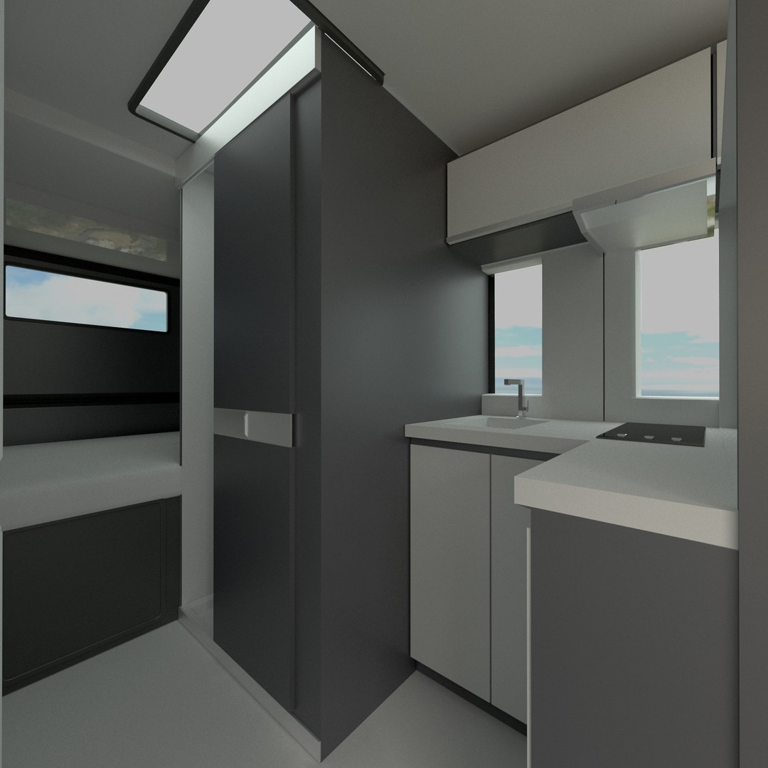RV Prototype 3D Model – Modern Electric Minibus, FBX, Game Ready - View 27