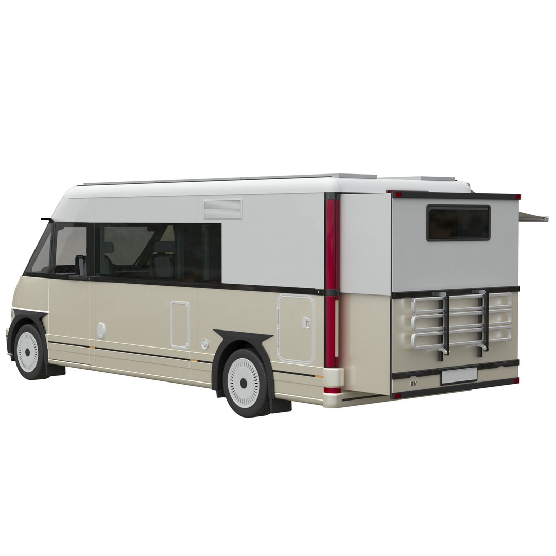 RV Prototype 3D Model – Modern Electric Minibus, FBX, Game Ready - View 4