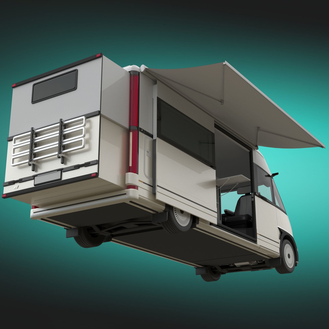 RV Prototype 3D Model – Modern Electric Minibus, FBX, Game Ready - View 5