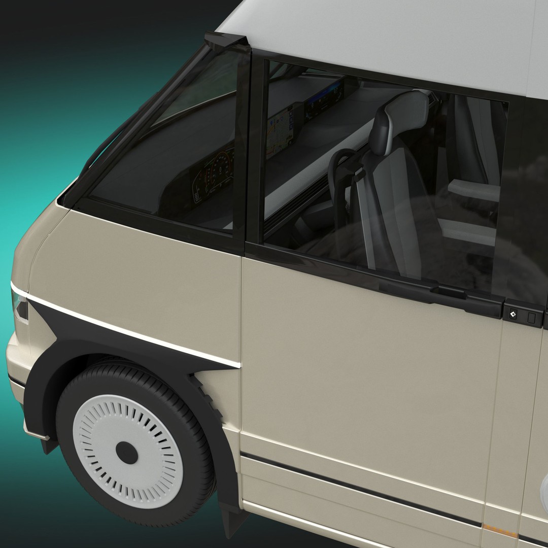 RV Prototype 3D Model – Modern Electric Minibus, FBX, Game Ready - View 8
