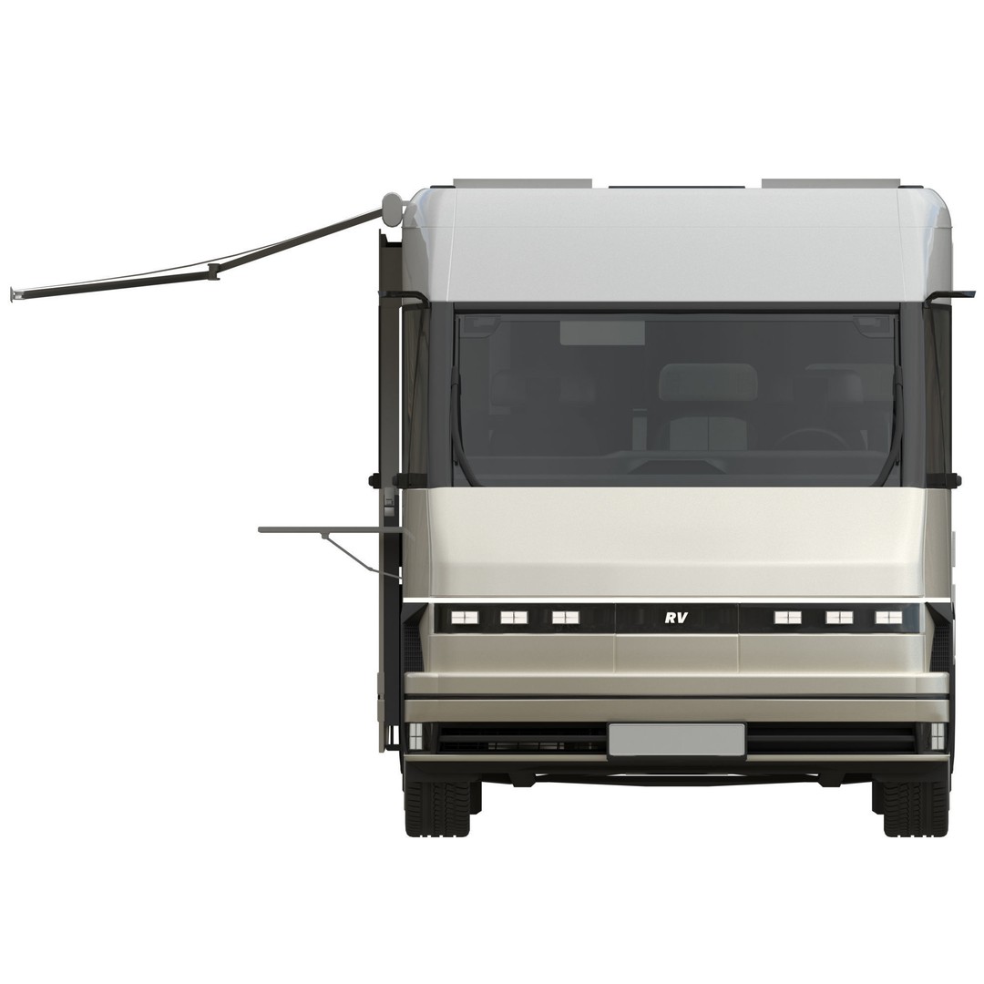 RV Prototype 3D Model – Modern Electric Minibus, FBX, Game Ready - View 9