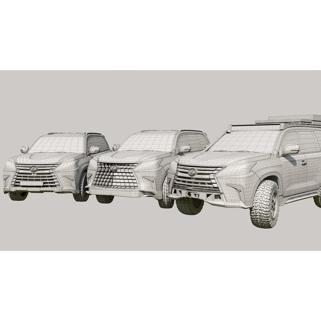 Lexus LX570 3D Model – Low Poly Game Asset, FBX, OBJ, Blender
