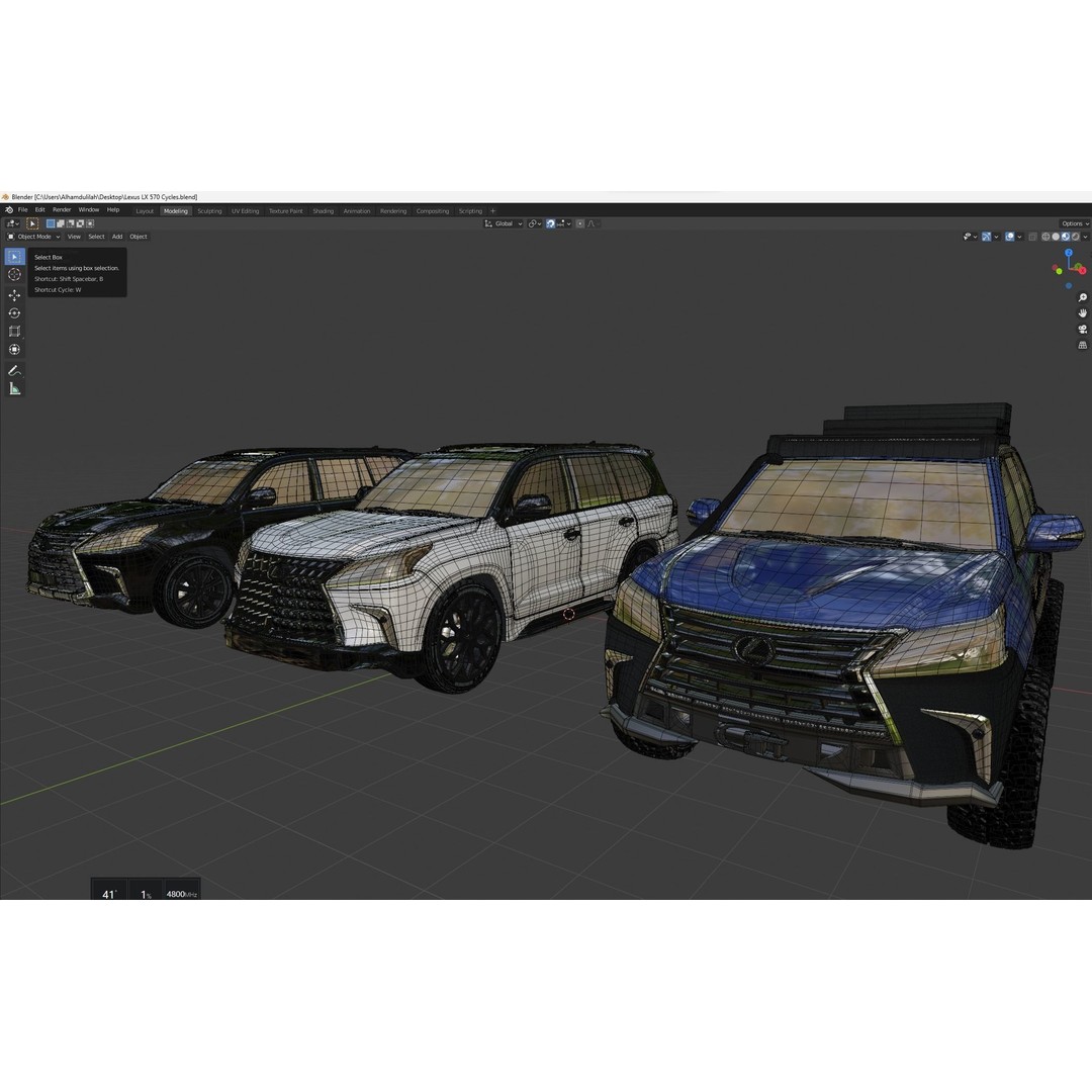 Lexus LX570 3D Model – Low Poly Game Asset, FBX, OBJ, Blender - View 14