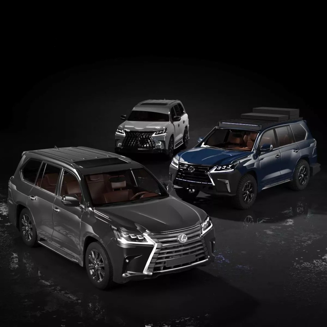 Lexus LX570 3D Model – Low Poly Game Asset, FBX, OBJ, Blender - View 2