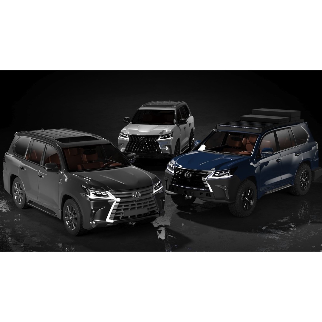 Lexus LX570 3D Model – Low Poly Game Asset, FBX, OBJ, Blender - View 3