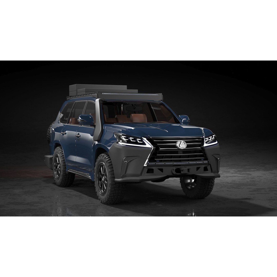 Lexus LX570 3D Model – Low Poly Game Asset, FBX, OBJ, Blender - View 4