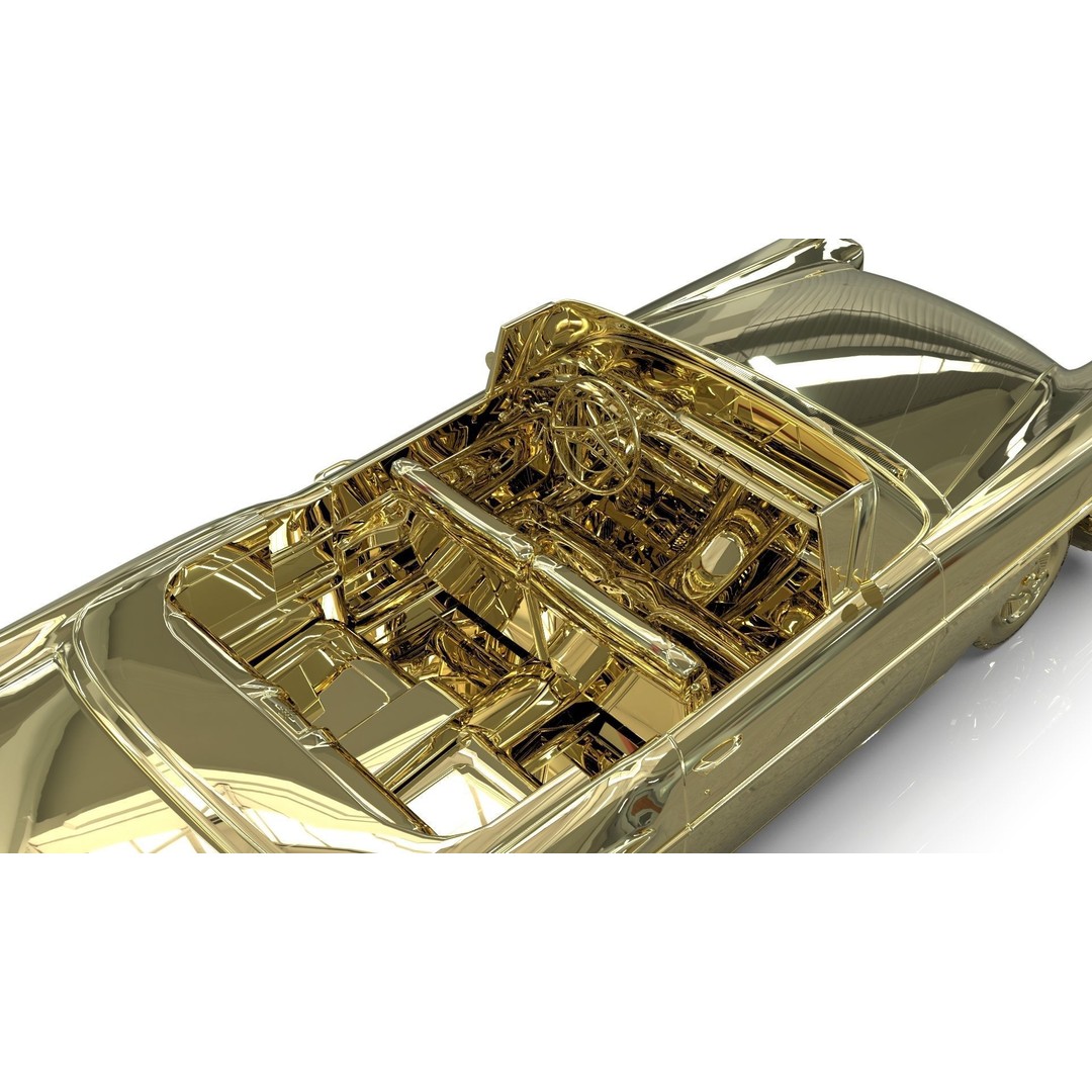 Chevrolet Impala Convertible 1958 3D Model – MidPoly Game Asset, Blender