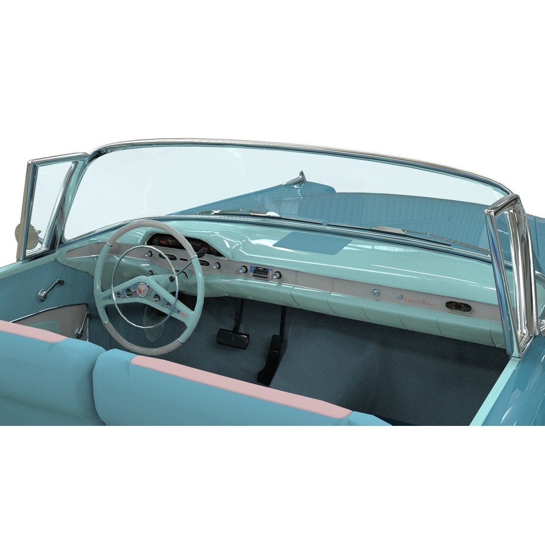 Chevrolet Impala Convertible 1958 3D Model – MidPoly Game Asset, Blender - View 13