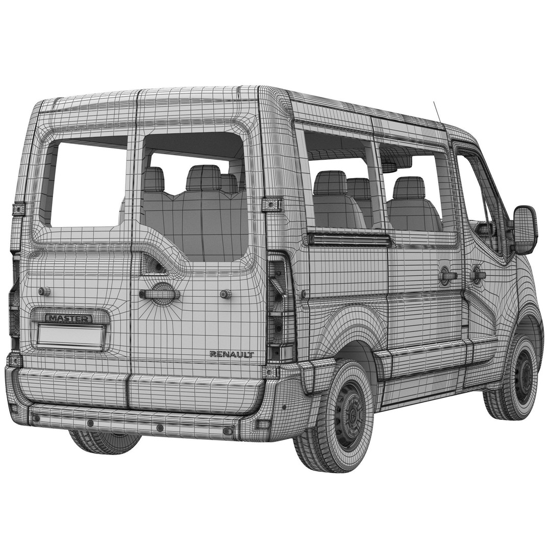 Renault Master 3D Model – High Poly Minivan, FBX, OBJ, Blender - View 16