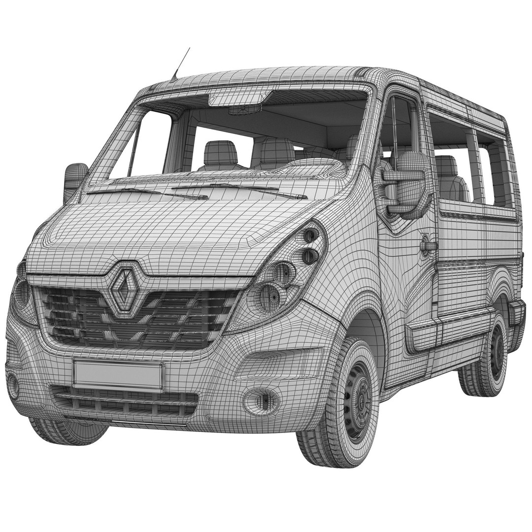 Renault Master 3D Model – High Poly Minivan, FBX, OBJ, Blender - View 17