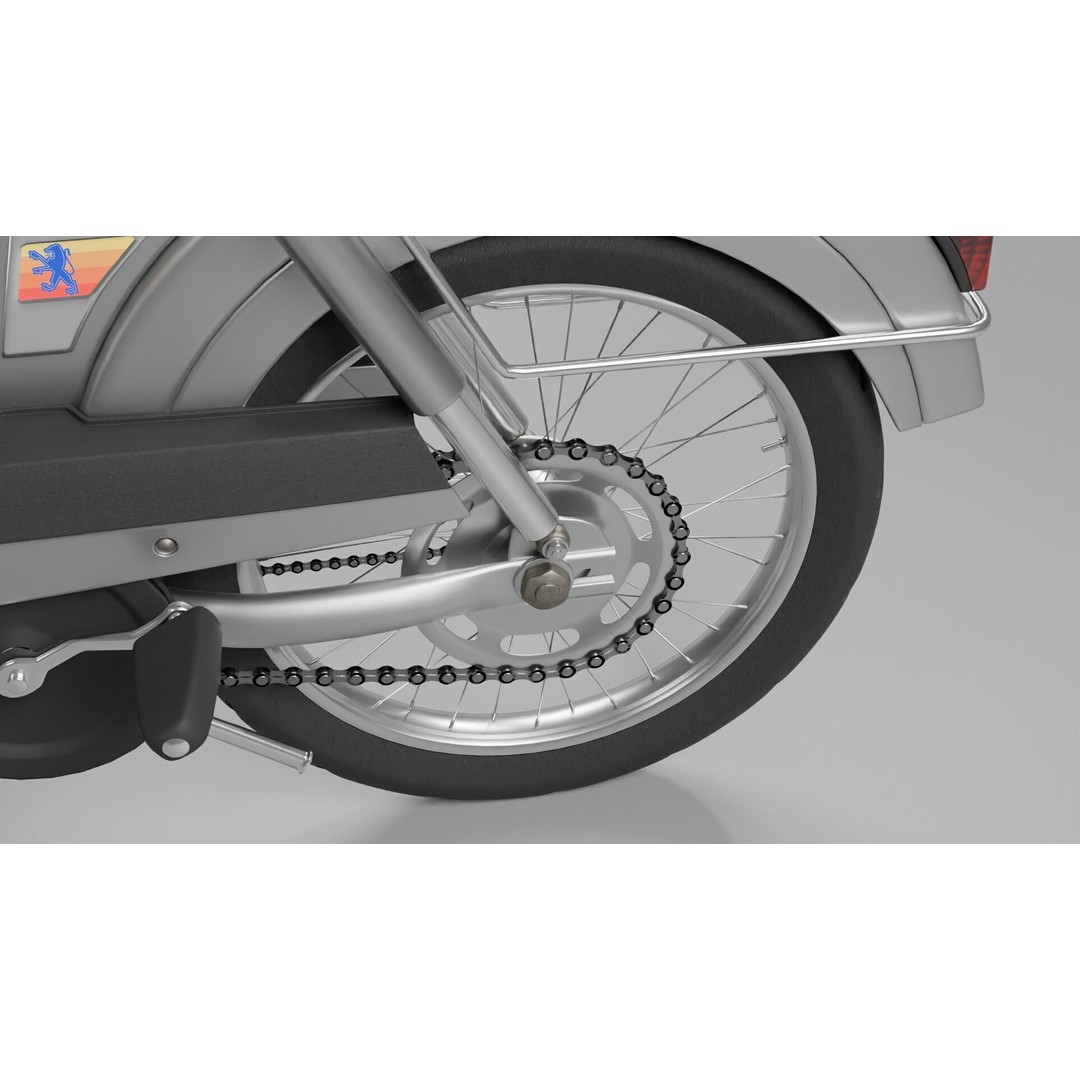 Peugeot 103 MVL 1990 3D Model – High-Quality Game-Ready Asset, FBX, OBJ - View 12