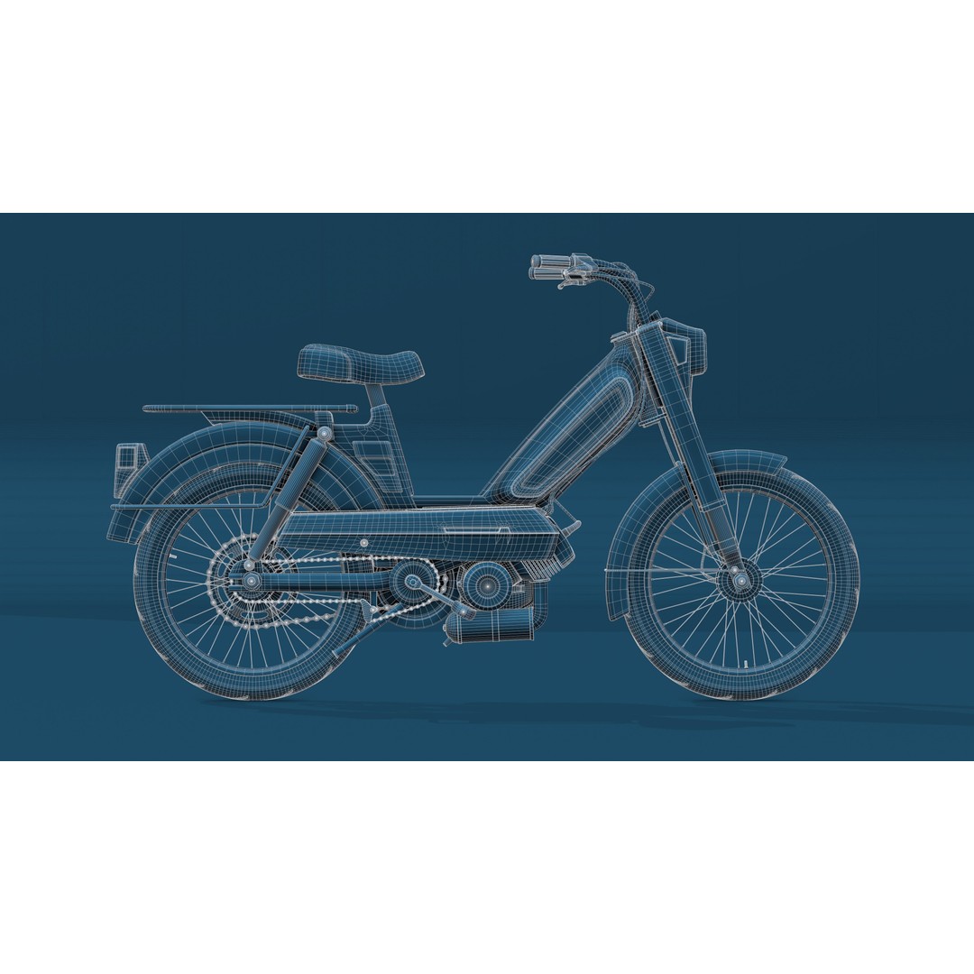 Peugeot 103 MVL 1990 3D Model – High-Quality Game-Ready Asset, FBX, OBJ - View 13