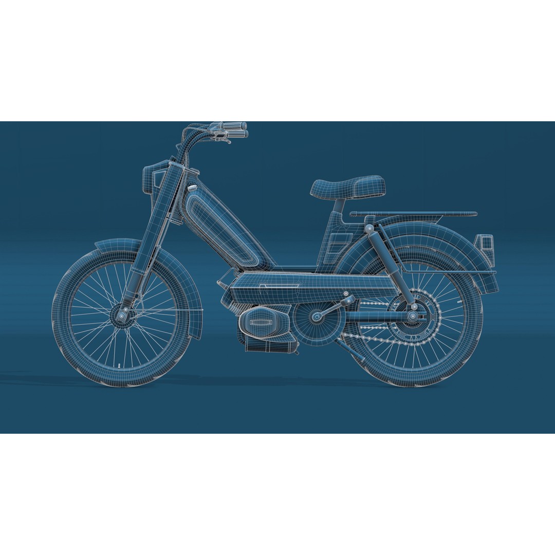Peugeot 103 MVL 1990 3D Model – High-Quality Game-Ready Asset, FBX, OBJ - View 14
