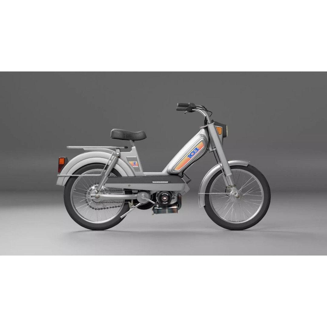Peugeot 103 MVL 1990 3D Model – High-Quality Game-Ready Asset, FBX, OBJ - View 2