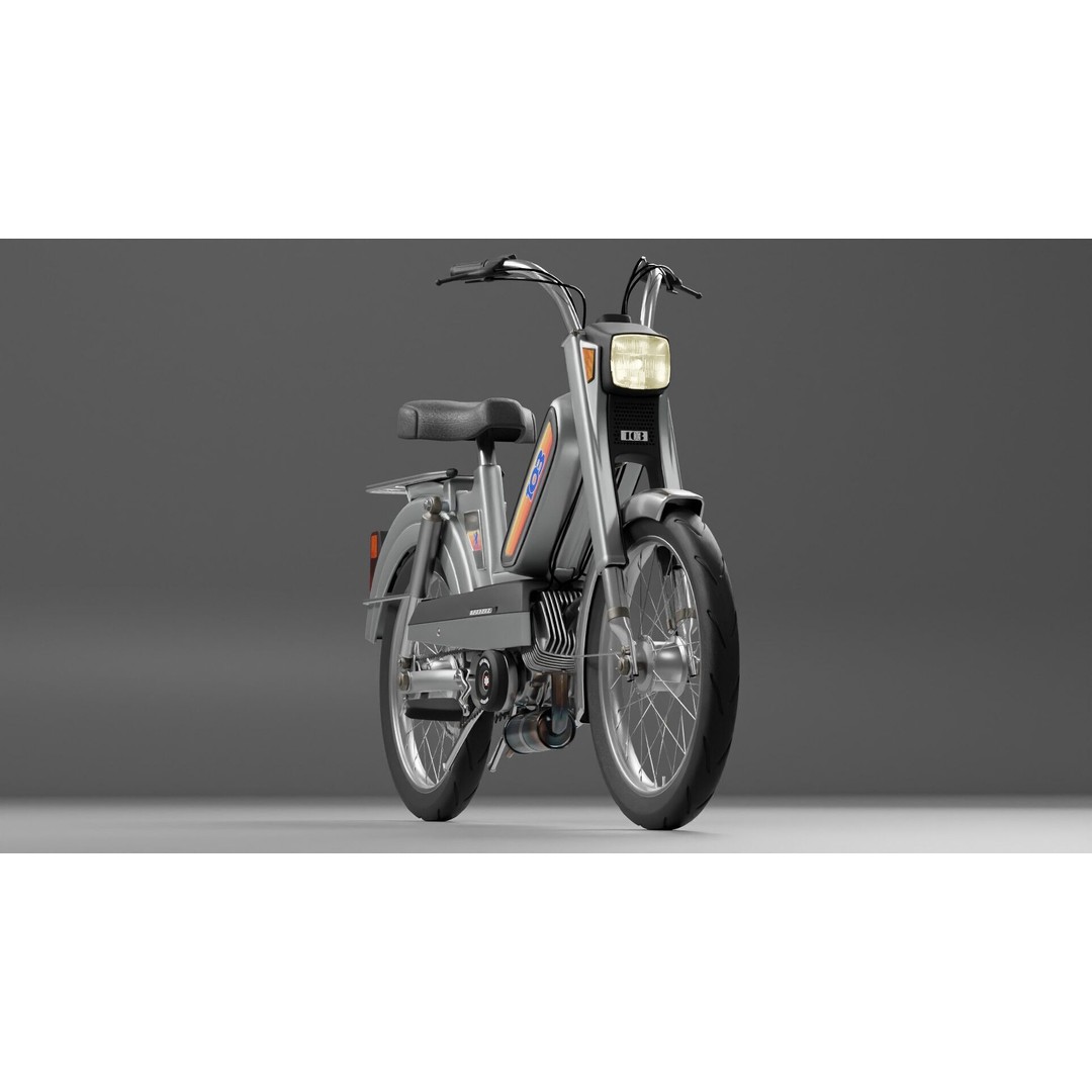 Peugeot 103 MVL 1990 3D Model – High-Quality Game-Ready Asset, FBX, OBJ - View 4