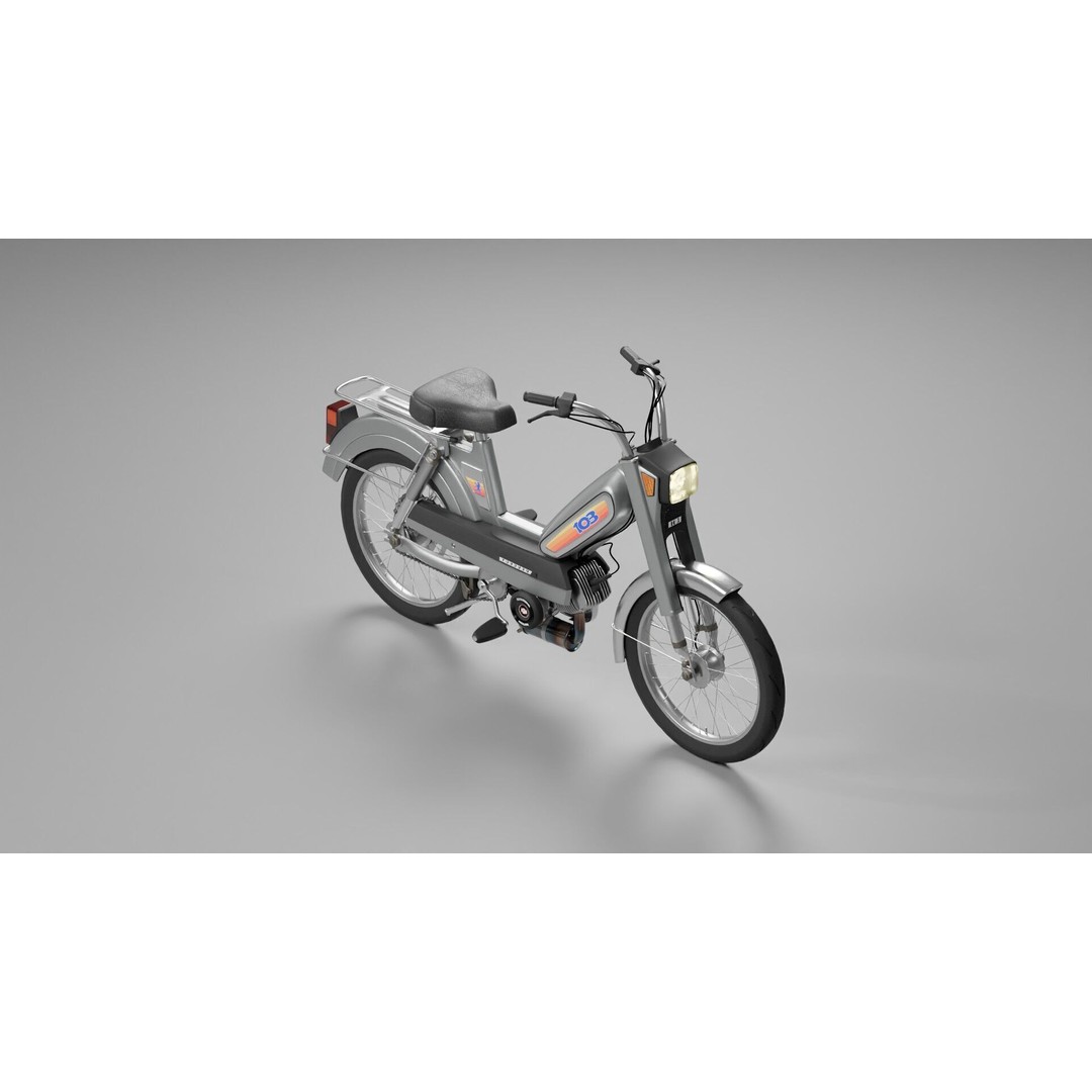 Peugeot 103 MVL 1990 3D Model – High-Quality Game-Ready Asset, FBX, OBJ - View 7