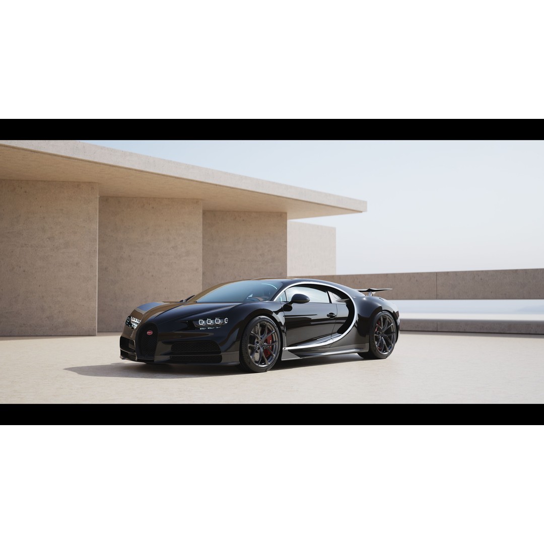 Bugatti Chiron 3D Model – Automotive Environment for Unreal Engine 5.5 - View 3