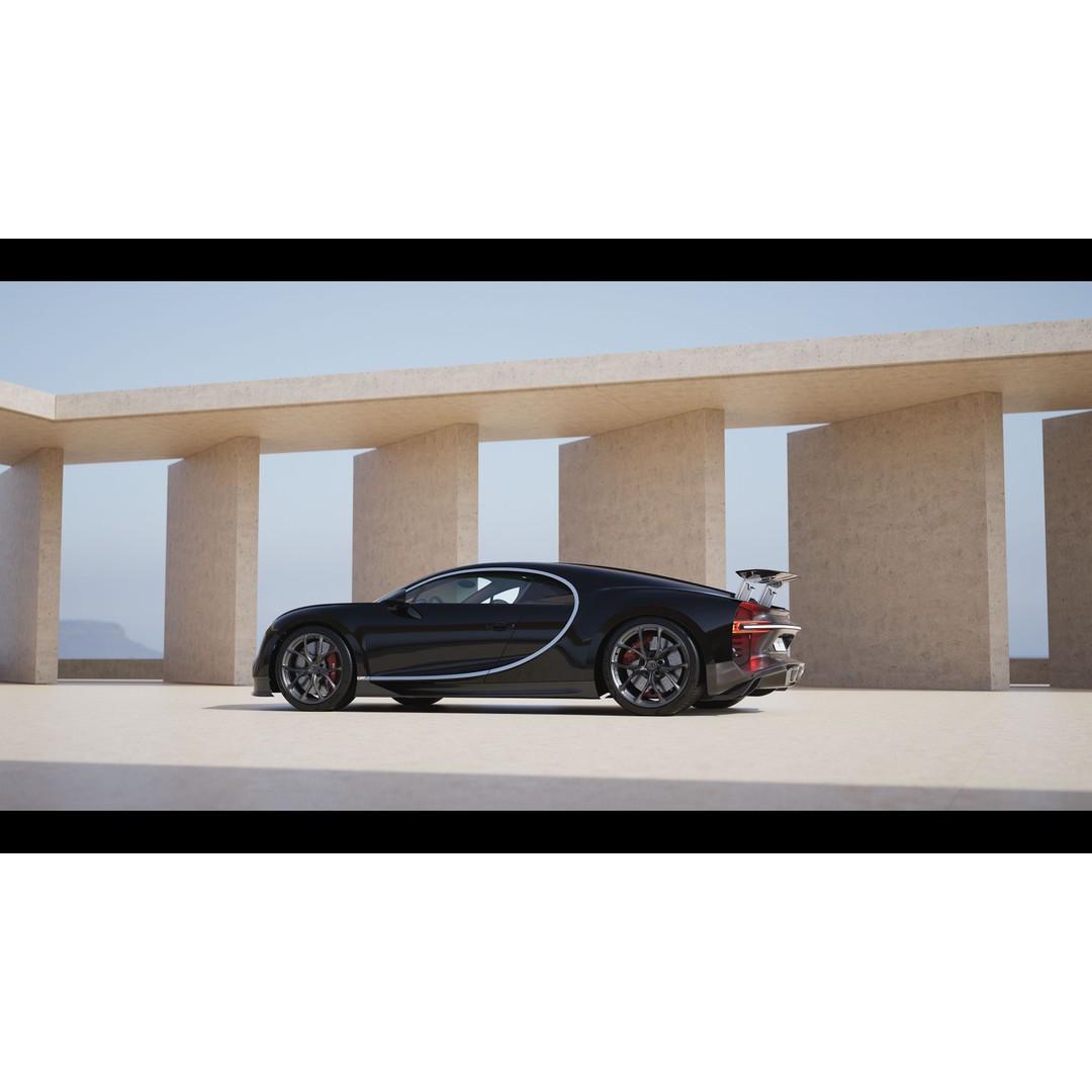 Bugatti Chiron 3D Model – Automotive Environment for Unreal Engine 5.5 - View 4
