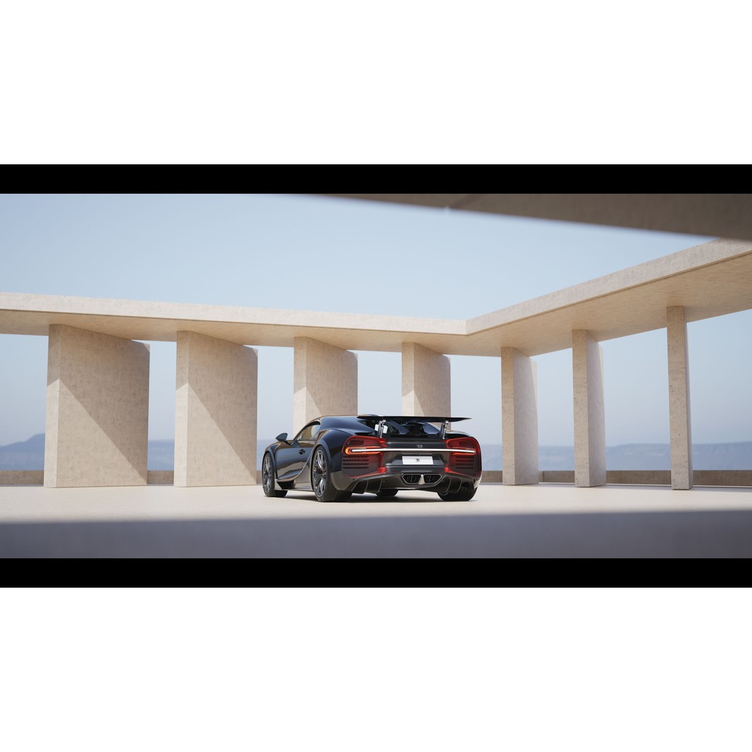 Bugatti Chiron 3D Model – Automotive Environment for Unreal Engine 5.5 - View 5
