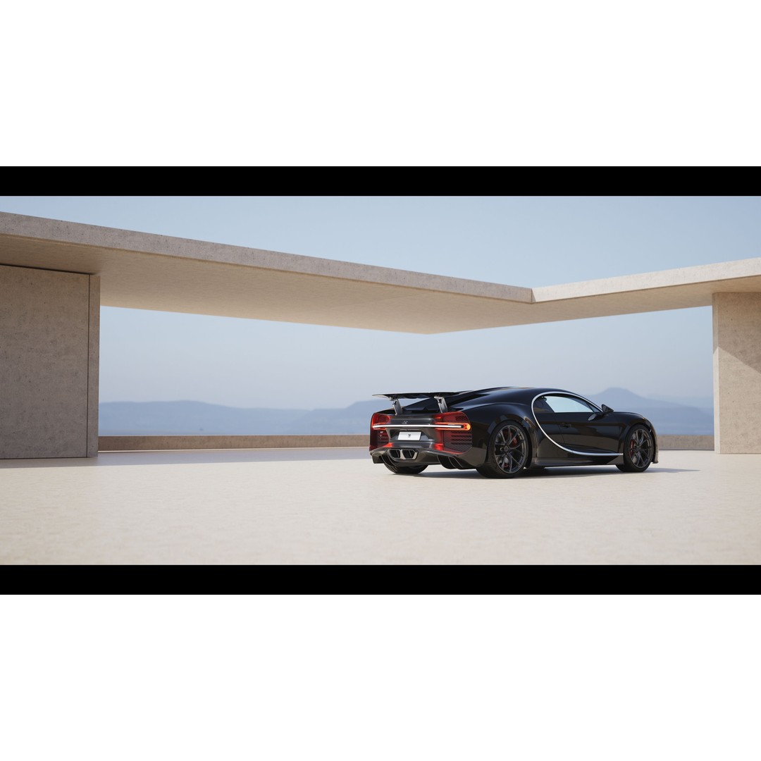 Bugatti Chiron 3D Model – Automotive Environment for Unreal Engine 5.5 - View 7