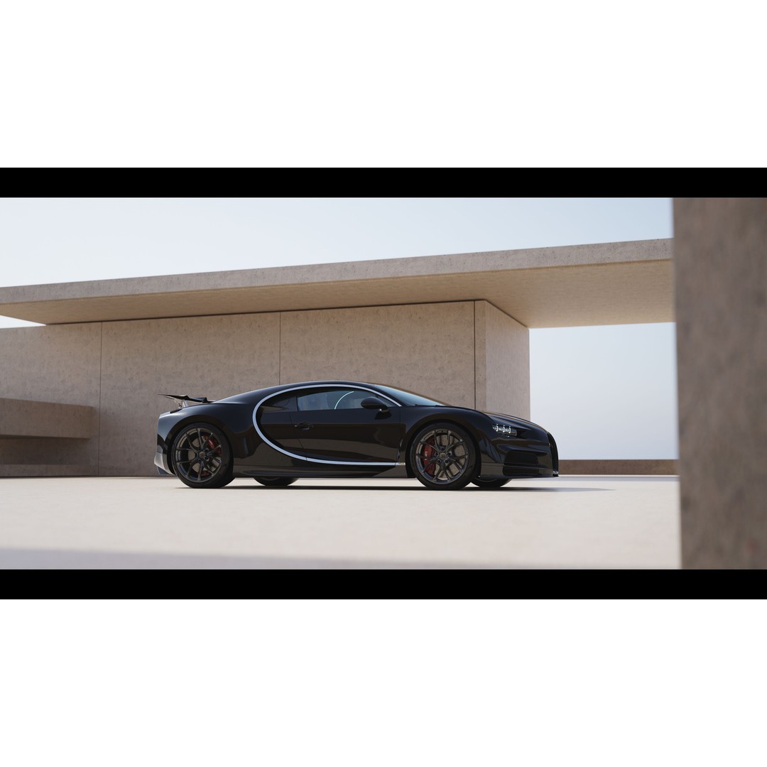 Bugatti Chiron 3D Model – Automotive Environment for Unreal Engine 5.5 - View 8