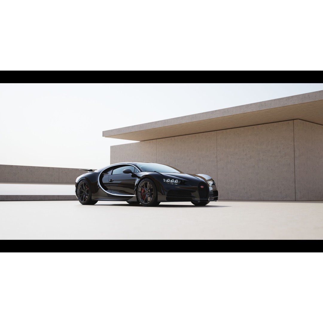 Bugatti Chiron 3D Model – Automotive Environment for Unreal Engine 5.5 - View 9