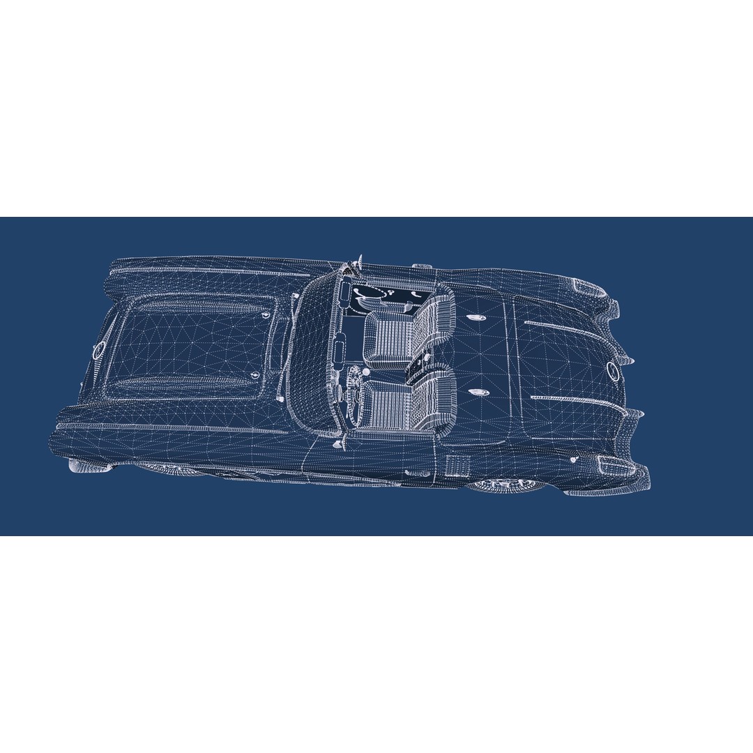 Chevrolet Corvette 1950s 3D Model – Classic Antique Car, Lumion Ready